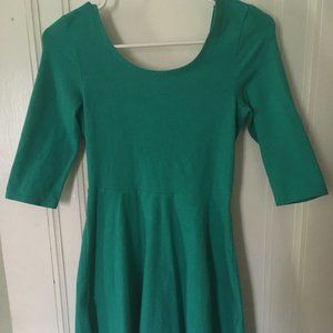 Express Aqua/Teal Skater Dress w/ Back Zipper